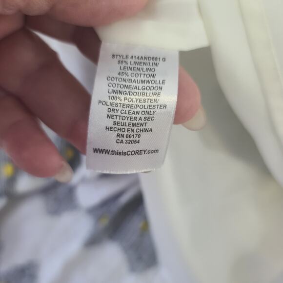 Anthropologie Corey Lynn Calter Frequence Linen abstract dress Sz 2 Resort wear - Picture 9 of 12